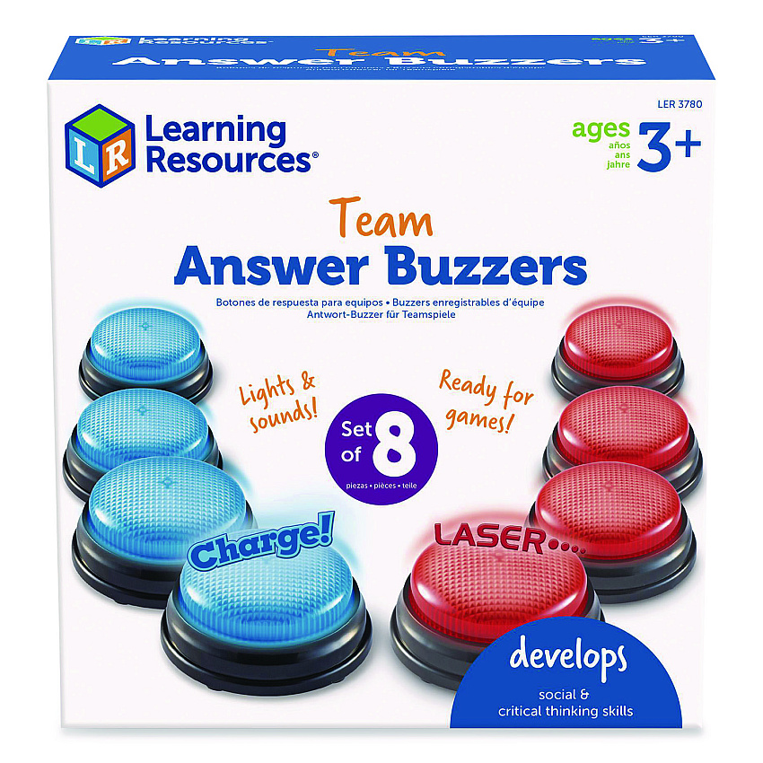 Learning Resources Team Answer Buzzers, Ages 3 and Up, 4 Buzzers (LER3780)