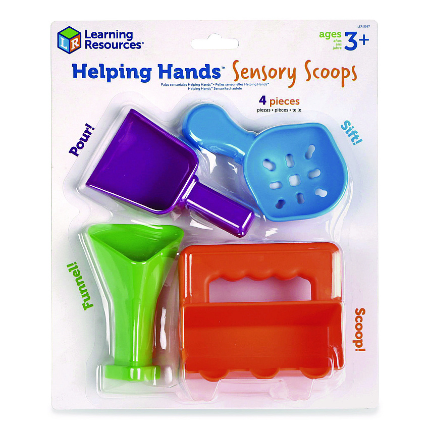 Learning Resources Helping Hands Sensory Scoops, Grades Pre-K to 2, 4 Pieces (LER5567)