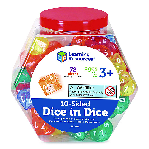 Learning Resources 10-Sided Double-Decahedra Dice in Dice, Ages 6 to 10, 72 Dice (LER7698)
