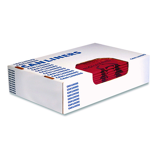 Heritage Healthcare Biohazard Printed Low-Density Can Liners, Biohazard, 45 gal, 1.3 mil, 40 x 46, Red, Flat Pack, 200/Carton (A8046PR)