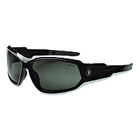 ergodyne Skullerz Loki Safety Glasses/Goggles, Black Frame/Smoke Lens, Nylon/Polycarb (56030)