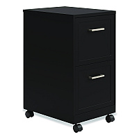 Alera Two-Drawer Mobile Vertical File, 2 Letter-Size File Drawers, 14.25 x 18 x 26.7, Black (HSVF1824BL)