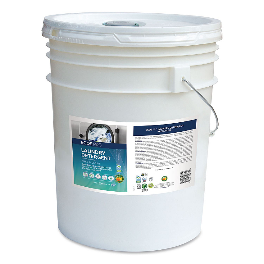 ECOS PRO Laundry Detergent Liquid, Free and Clear, 5 gal Pail (PL976405)