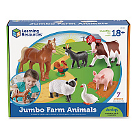 Learning Resources Jumbo Farm Animals, Grades Pre-K to 3, 7 Pieces (LER0694)