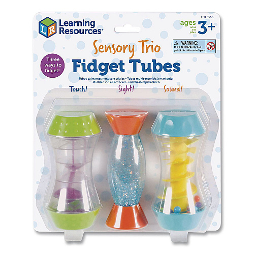 Learning Resources Sensory Trio Fidget Tubes, Ages 3 and Up, Assorted Colors, 3 Pieces (LER5566)