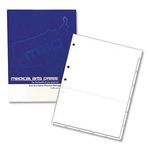 Medical Arts Press Large Tab Chart Divider Sheets, 7-Hole Punched, Letter, White, 250/Box (20256)