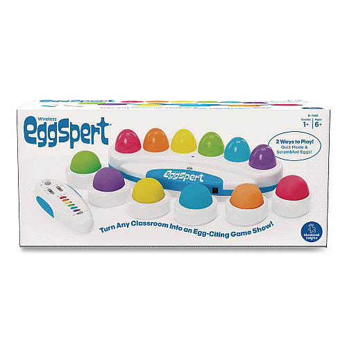 Educational Insights Wireless Eggspert with Six Student Buttons and One Teacher Remote, Ages 6 and Up, 8 Pieces (7886)