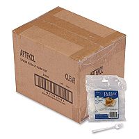 WNA Petites Mini Utensils, Mediumweight, Petite Tasting Fork, Plastic, Clear, 500/Carton (APTFKCL)