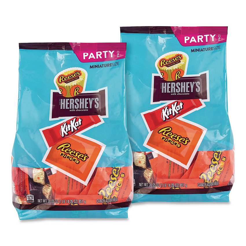 Hershey's Milk Chocolate Candy Mini Assortment, 60.1 oz Bag, 2/Carton (60004184)