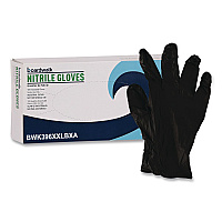 Boardwalk 396 Series Disposable General-Purpose Nitrile Gloves, Powder-Free, XX-Large, 4.4 mil Thick, 9.5" Long, Black, 100/Box (396XXLBXA)