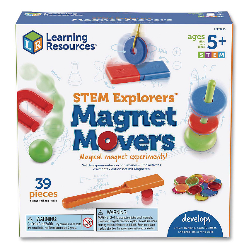 Learning Resources STEM Explorers Magnet Movers, Grades K to 2, 39 Pieces (LER9295)