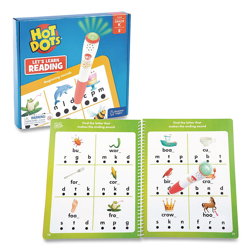 Educational Insights Hot Dots Let's Learn Kindergarten Reading, Grade K, 50 Pages (2446)
