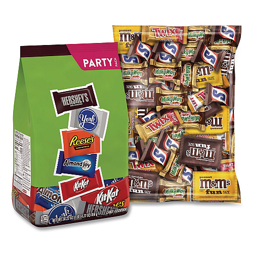Hershey's Assortment Milk Chocolate/Mar's Chocolate Favorites, 30.22 oz Bag and 62.6 oz Bag/Carton (60004054)