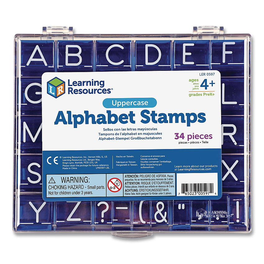 Learning Resources Uppercase Alphabet Stamps, 1", 34 Stamps (LER0597)