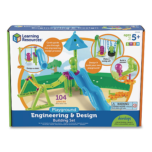 Learning Resources Playground Engineering and Design Building Set, Grades Pre-K to 1, 104 Pieces (LER2842)