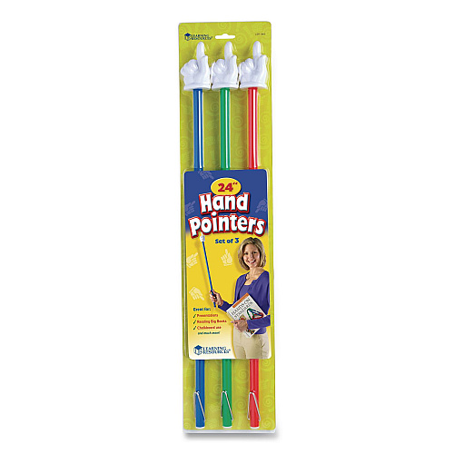 Learning Resources Hand Pointers, Assorted Colors, 3 Pointers (LER1960)