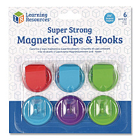 Learning Resources Super Strong Magnetic Clips and Hooks, Small, 1.5