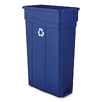 Boardwalk Slim Recycling Container, 23 gal, Polypropylene, Blue (23GLRECYCLEB)