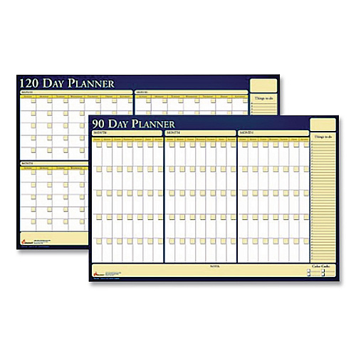 AbilityOne 7520012074057, SKILCRAFT 30-Day Non-Dated Erasable Flexible Planner, 36 x 24, White/Yellow/Blue Sheets