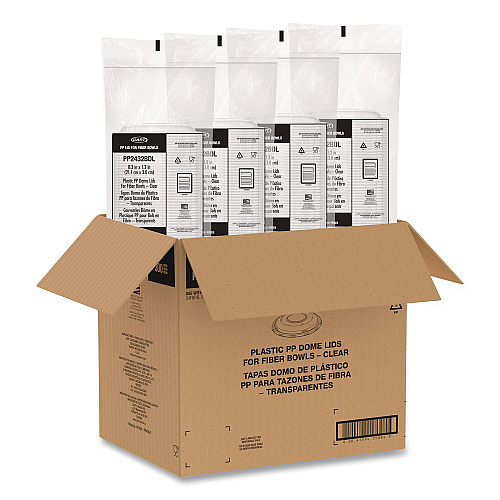 Dart Dome Covers and Lids, For 24 oz to 32 oz Containers, 8.28" Diameter x 1.16"h, Clear, 300/Carton (PP2432BDL)