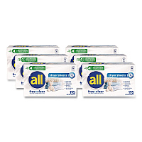 All Free Clear Dryer Sheets, Fragrance Free, 195 Sheets/Packs, 6 Packs/Carton (47362)