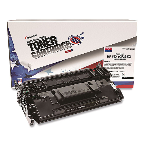 AbilityOne 7510017260613 Remanufactured CF258X (58X) High-Yield Toner, 10,000 Page-Yield, Black