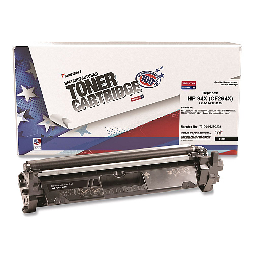 AbilityOne 7510017273239 Remanufactured CF294X (94X) High-Yield Toner, 2,800 Page-Yield, Black