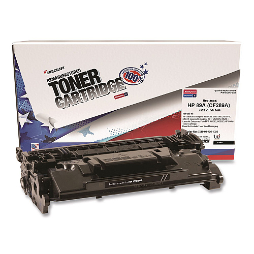 AbilityOne 7510017261336 Remanufactured CF289A (89A) Toner, 5,000 Page-Yield, Black