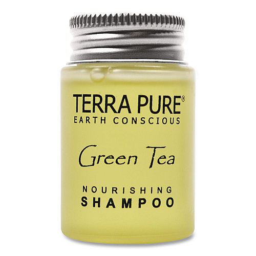 Diversified Hospitality Solutions Terra Pure Shampoo Jam Jar, Green Tea Lemongrass, 1 oz Jar, 300/Carton (007460)