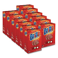 Brillo Steel Wool Soap Pads, 2.5 x 3, Gray/Pink, 10 Pads/Box, 12 Boxes/Carton (23310)