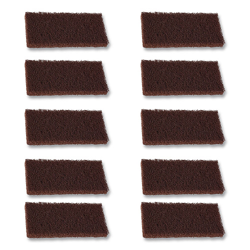 Boardwalk Heavy-Duty Utility Pad, 4.62 x 10, Brown, 10/Carton (403B)