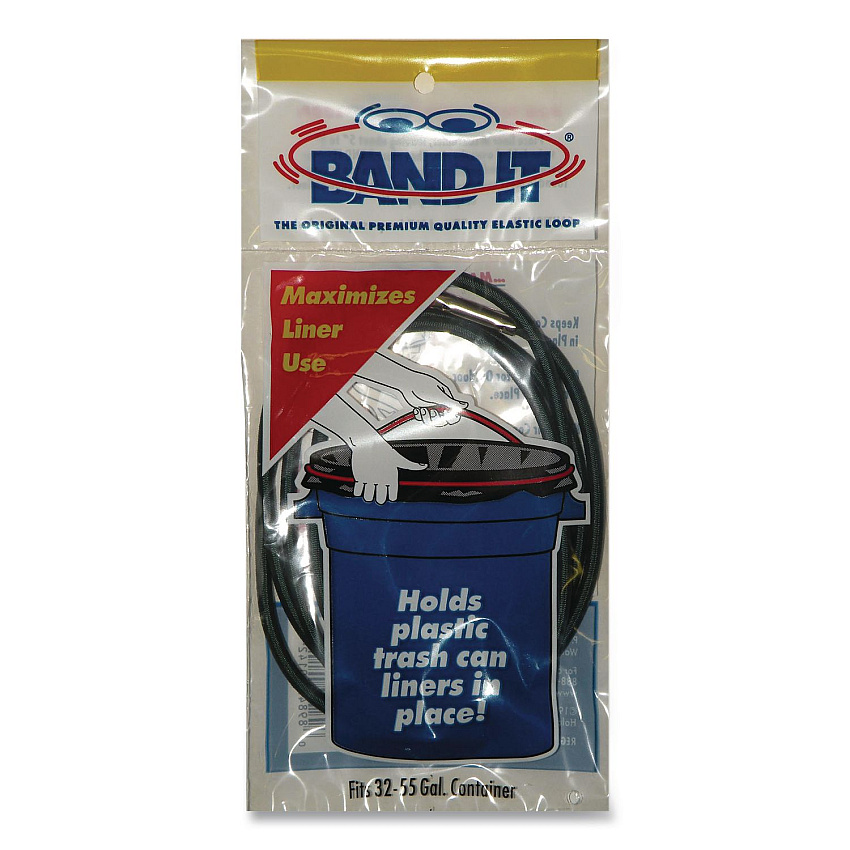 BAND IT Trash Can Loops, for 32 gal to 55 gal Cans, 0.25" x 25", Gray, 36/Carton (44455)