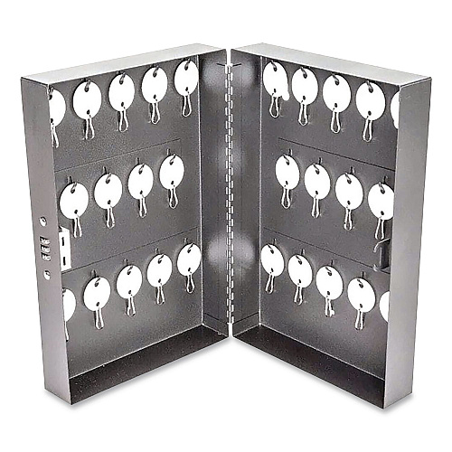 CONTROLTEK Combination Lockable Key Cabinet, 28-Key, 7.75 w x 3.25 d x 11.5 h, Metal, Gray (500150)