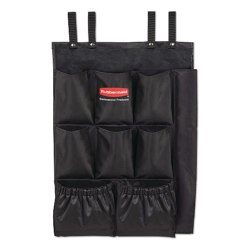 Rubbermaid Commercial Fabric 9-Pocket Cart Organizer, 19.8 x 1.5 x 27.5, Black, 6/Carton (2202582)