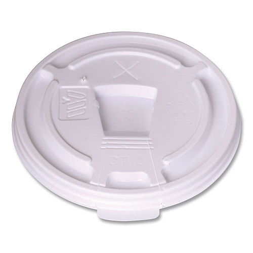 WinCup Plastic Lids for Foam Cups and Bowls, Drink-Thru, Fits 10 oz Hot Cups, White, 1,000/Carton (222064)
