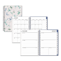 Blue Sky Lindley Weekly/Monthly Planner, Lindley Floral Artwork, 8 x 5, White/Blue/Green Cover, 12-Month (Jan to Dec): 2026 (101579)
