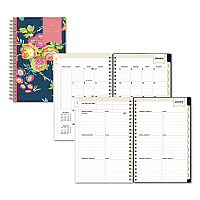 Blue Sky Day Designer Peyton Create-Your-Own Cover Weekly/Monthly Planner, Floral Artwork, 8 x 5, Navy Cover, 12-Month (Jan-Dec): 2026 (103620)