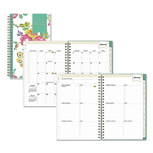 Blue Sky Day Designer Peyton Create-Your-Own Cover Weekly/Monthly Planner, Floral Artwork, 8 x 5, White, 12-Month (Jan-Dec): 2026 (103619)