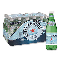 SanPellegrino Sparkling Water Bottles, Unflavored, 16.9 oz Bottle, 24/Carton (22002683)