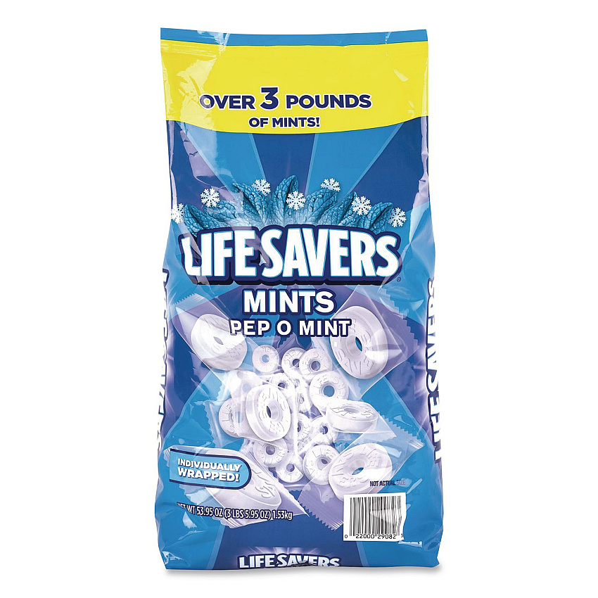 LifeSavers Mints Pep-O-Mint, Peppermint, Individually Wrapped, 53.95 oz Bag (22002650)