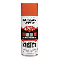 Rust-Oleum Industrial Choice 1600 System Multi-Purpose Enamel Spray Paint, Gloss Orange, 12 oz Aerosol Can, 6/Carton (1653830V)