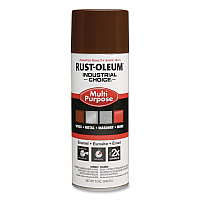 Rust-Oleum Industrial Choice 1600 System Multi-Purpose Enamel Spray Paint, Gloss Brown, 12 oz Aerosol Can, 6/Carton (1674830)