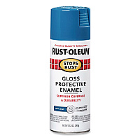 Rust-Oleum Stops Rust Spray Paint, Gloss Blue, 12 oz Aerosol Can, 6/Carton (7727830)