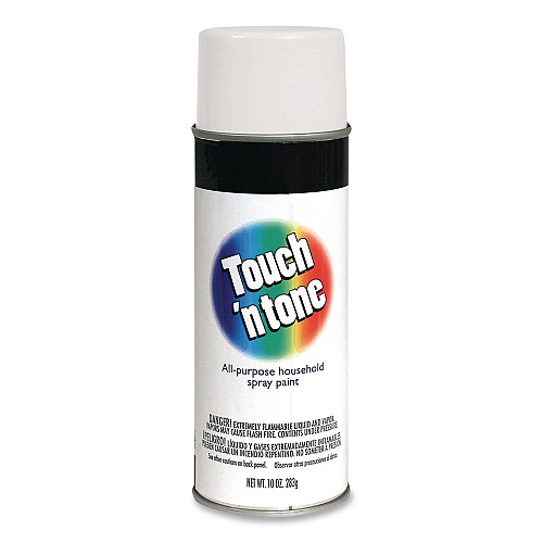 Rust-Oleum Touch'n Tone Spray Paint, Flat White, 10 oz Aerosol Can, 6/Carton (55280830)