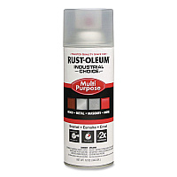 Rust-Oleum Industrial Choice 1600 System Multi-Purpose Enamel Spray Paint, Gloss Crystal Clear, 12 oz Aerosol Can, 6/Carton (1610830)