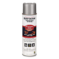 Rust-Oleum Industrial Choice M1600 System Solvent-Based Precision Line Marking Paint, Flat Silver, 17 oz Aerosol Can, 12/Carton (239007)