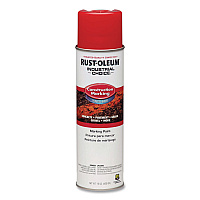 Rust-Oleum Industrial Choice M1400 System Water-Based Construction Marking Paint, Gloss Safety Red, 17 oz Aerosol Can, 12/Carton (264696)