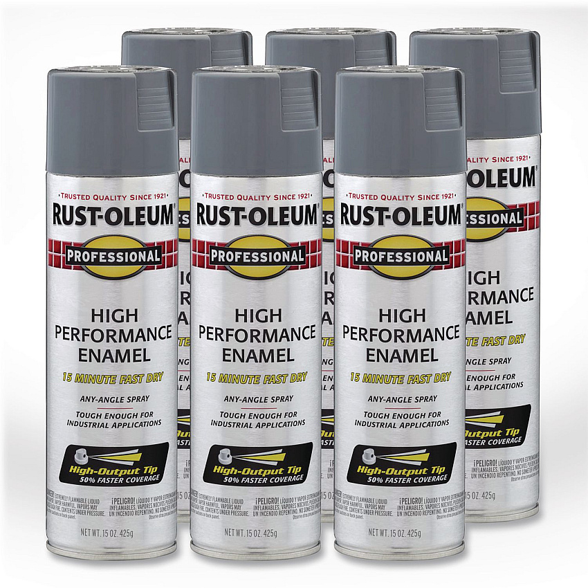 Rust-Oleum Professional Spray Paint, Gloss Dark Machine Gray, 15 oz Aerosol Can, 6/Carton (7587838CT)