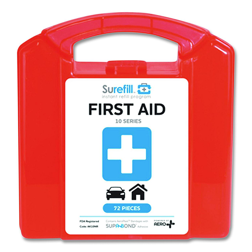 SUREFILL 10 Series First Aid Kit, 72 Pieces, Retail Plastic Case (AK10NR)