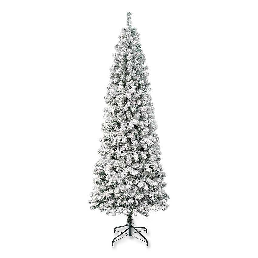 National Tree Company Acacia Medium Flocked Tree, 34" x 34" x 88.5" Green Tree, Green Tree Stand (AC10050275F)